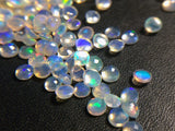 3-4.5mm Ethiopian Opal Round Rose Cut Flat Back Cabochons, Natural Rare Opal