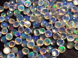 2.5-3mm Ethiopian Opal Round Rose Cut Flat Back Cabochons, Natural Rare