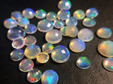 5-7mm Ethiopian Opal Round Rose Cut Flat Back Cabochons, Natural Rare Round