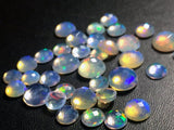 5-7mm Ethiopian Opal Round Rose Cut Flat Back Cabochons, Natural Rare Round