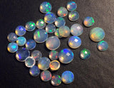 5-7mm Ethiopian Opal Round Rose Cut Flat Back Cabochons, Natural Rare Round