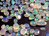 3x4-5x7mm Ethiopian Opal Plain Oval Flat Back Cabochons, Natural Rare