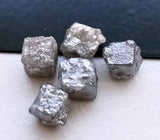 5.5mm Grey Rough Diamond Perfect Cube 1 Pc Loose Diamonds, Raw Diamond