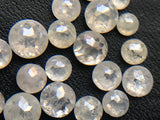 White Loose Rose Cut Diamond Cabochons, 3.3-3.8mm Round Flat Back Diamond for Jewelry (2Pcs To 4Pcs) - PUSPD67