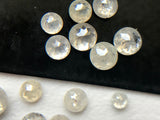 White Loose Rose Cut Diamond Cabochons, 3.3-3.8mm Round Flat Back Diamond for Jewelry (2Pcs To 4Pcs) - PUSPD67
