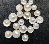 White Rose Cut Diamond Cabochons, 2-3mm Round Flat Back Diamond for Jewelry (2Pcs To 6Pcs) - PUSPD77