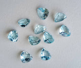7mm Blue Topaz Trillion Cut Stone, Natural Blue Topaz Full Trillion Cut Stone