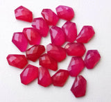 14-15mm Hot Pink Chalcedony Fancy Cabochon, 5 Pcs Hot Pink Flat Back Rose Cut