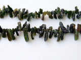 8-13 mm Raw Green Tourmaline Stones, Green Tourmaline Rough Beads, 13 Inch Green