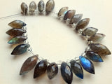 6x13 mm-7x17 mm Labradorite Faceted Marquise, Natural Labradorite Faceted Puffed