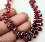 2.5x4 mm-5x9 mm Garnet Faceted Tear Drop Beads, Mozambique Garnet Briolette Bead