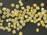3.5-4mm Yellow Cube Rough Tiny Undrilled Natural Raw Diamond (1Pc To 2Pcs)