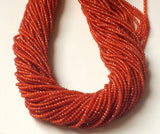 2-2.5mm Carnelian Faceted Rondelle Beads, Carnelian Micro Faceted Beads, 13 Inch