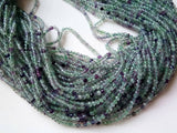 2-2.5mm Fluorite Faceted Rondelle Bead Natural Multi Fluorite Tiny Bead 13 Inch