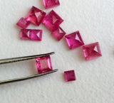 2-3.5mm Ruby Mozambique Princess Cut Stone Natural Ruby Faceted Square Cut Stone