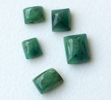 4.9x5.8mm-5x6.3mm Emerald Plain Rectangle Cabochon, Natural Loose Emerald