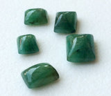 4.9x5.8mm-5x6.3mm Emerald Plain Rectangle Cabochon, Natural Loose Emerald