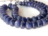 10-14mm Blue Sapphire Plain Rondelle Beads, Glass Filled Sapphire Plain Rondelle