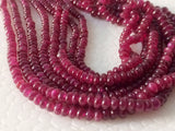 2-4 mm Ruby Plain Rondelle Beads, Natural African Ruby Beads, Ruby For Jewelry