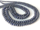 2.5-8mm Blue Sapphire Plain Rondelle Beads, Glass Filled Sapphire Plain Rondelle
