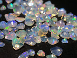 3-6mm Ethiopian Opal Heart Shape Cut Stones, Natural Fire Ethiopian Opal Faceted