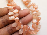 6x9 mm Peach Moonstone Faceted Pear Bead, Natural Peach Moonstone Pear Briolette