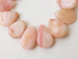 7x9mm - 12x16mm Pink Opal Plain Pear Beads, Natural Peruvian Pink Opal Pear