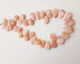 7x9mm - 12x16mm Pink Opal Plain Pear Beads, Natural Peruvian Pink Opal Pear