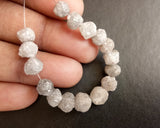 5-7mm Perfect Round Grey Raw Diamond Large Rough Rondelle Beads (2IN To 4IN)