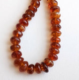 7.5-9mm Citrine Plain Rondelle Beads, Sparkling Honey Orange Huge Citrine Plain