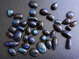 7-15mm Rare Black Labradorite Plain Cabochons, Natural Peacock Flat Back