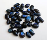 7-15mm Rare Black Labradorite Plain Cabochons, Natural Peacock Flat Back