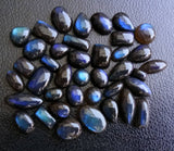 7-15mm Rare Black Labradorite Plain Cabochons, Natural Peacock Flat Back