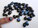 7-15mm Rare Black Labradorite Plain Cabochons, Natural Peacock Flat Back