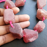 20-25 mm Raw Strawberry Quartz Stones, Huge Natural Loose Rough Gemstone, Raw