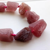 20-25 mm Raw Strawberry Quartz Stones, Huge Natural Loose Rough Gemstone, Raw