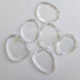 22-30mm Crystal Quartz Flat Back Cabochons, Natural Table Cut Quartz Cabochons