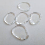 22-30mm Crystal Quartz Flat Back Cabochons, Natural Table Cut Quartz Cabochons