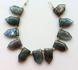 12x19 mm Labradorite Faceted Shield Bead, Natural Labradorite Faceted Fancy Bead