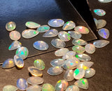 7-9mm Ethiopian Opal Mix Shape Rose Cut Cabochons, Faceted Flat Back