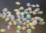 7-9mm Ethiopian Opal Mix Shape Rose Cut Cabochons, Faceted Flat Back