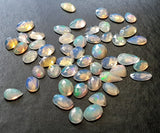 7-9mm Ethiopian Opal Mix Shape Rose Cut Cabochons, Faceted Flat Back