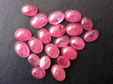 4.5x5.5mm-5.5x7.5mm Ruby Plain Oval Cabochons, Natural Mozambique Ruby, 5 Pcs