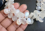 9x12 mm-10x14 mm Rainbow Moonstone Plain Pear Beads, 20 Pcs Natural Rainbow