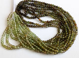 2.5mm Green Shaded Tourmaline Bead, Rare Natural Green Tourmaline Plain Round