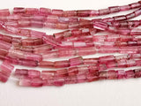 4-10mm Rare Pink Tourmaline Faceted Pipe Beads, Natural Pink Tourmaline Fancy