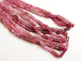 4-10mm Rare Pink Tourmaline Faceted Pipe Beads, Natural Pink Tourmaline Fancy