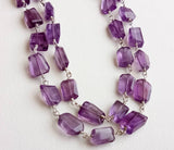 7-11mm Amethyst Rosary Chains Amethyst Faceted Step Cut Tumbles Connector Rosary
