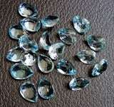 6x8mm Blue Topaz Pear Cut Stone, Natural Blue Topaz Full Pear Cut Stone