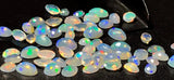 3x4mm-4x6mm Ethiopian Opal Rose Cut Flat Back Cabochons, Natural Fire Rare